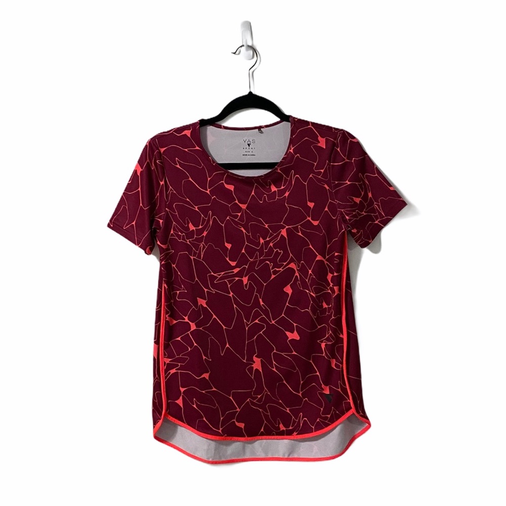 YAS Sport Purple & Coral Athletic T-Shirt SMALL